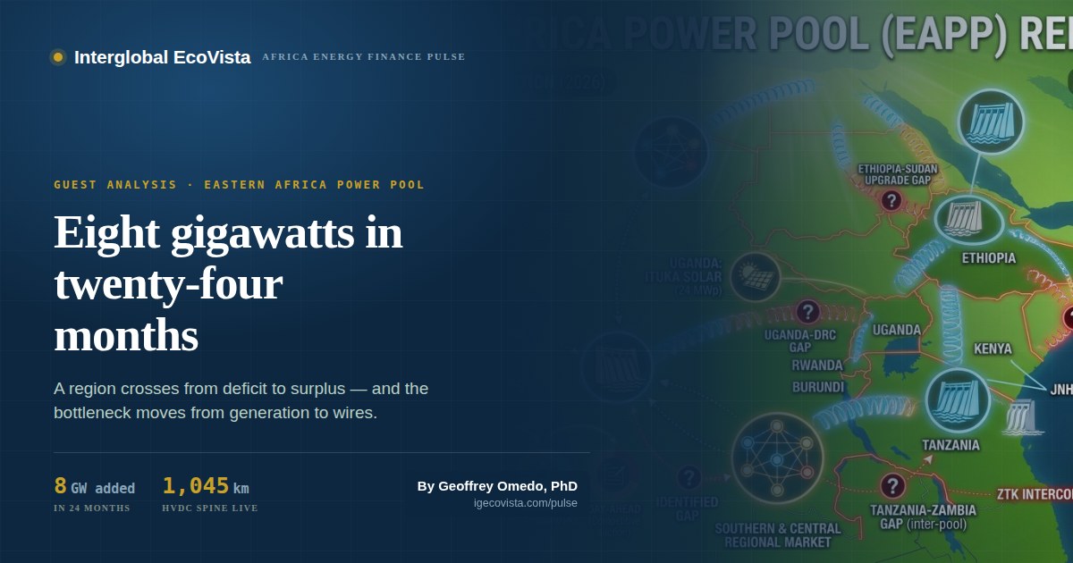 Eastern Africa Power Pool supply, demand and transmission corridors